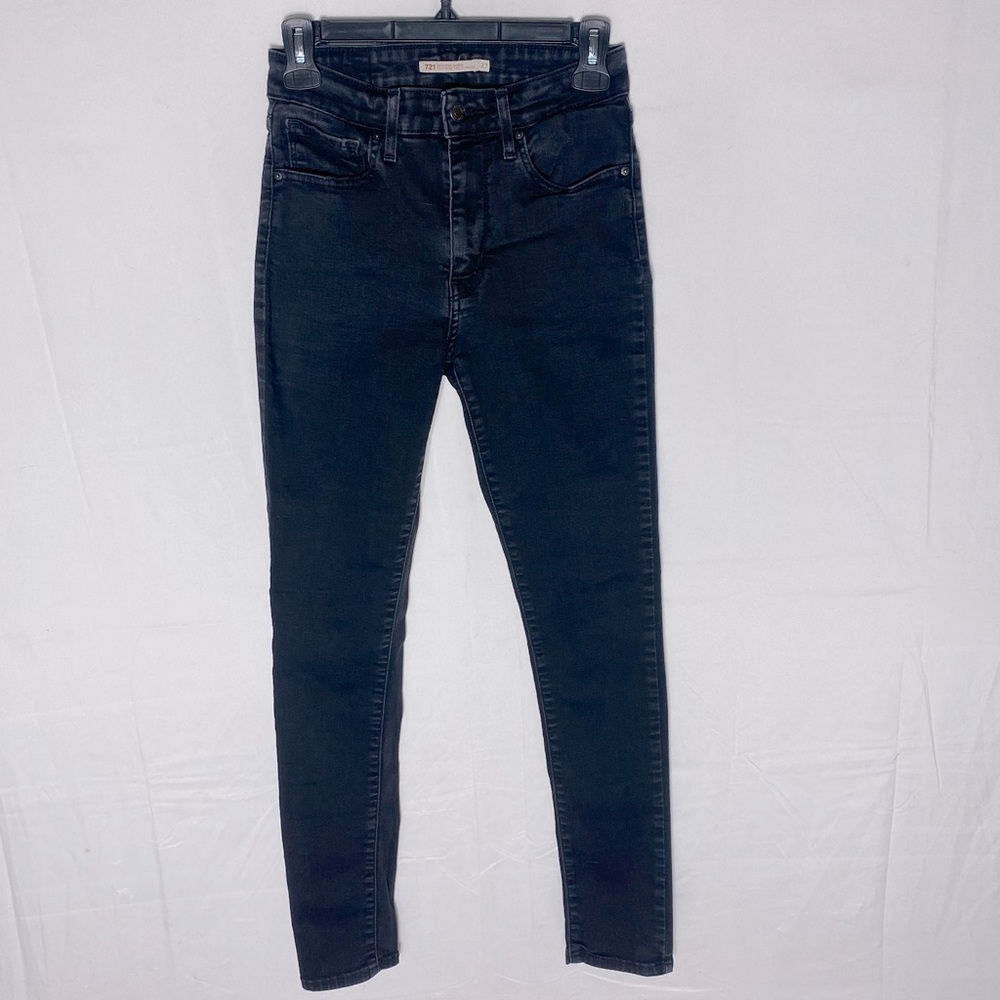 Levi’s 721 Washed Black High Rise Skinny Jeans 27 Classic Retro Festival Boho